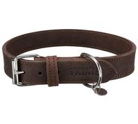 Collier en cuir fettleder rustique 48-56 cm/30 mm marron foncé