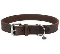 Collier en cuir fongé rustique 57-66 cm/30 mm marron foncé