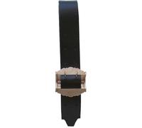 Collier en cuir noir - différentes tailles avec boucle en acier cuivré à chaud