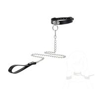 Collier en Cuir Noir pour Animaux de Compagnie, Parure pour Le Cou des Chats et des Chiens