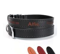 Collier en Cuir personnalisé pour Chiens/Chiots | Concevez Une Identification Unique pour Votre Animal | Gravure Laser - Taille 1, Noir