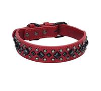 Collier en cuir pour animal de compagnie, collier doux et confortable à rivets réglables pour un port confortable, personnalité, mode pour animal de compagnie