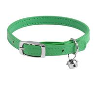 Collier en cuir pour chat avec clochette, collier personnalisé en cuir roulé avec boucle de sécurité réglable pour chaton et petit chat, tour de cou de 19 à 27 cm (vert)