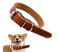 Collier en cuir pour chiot - Collier en cuir fait à la main, boucle en métal sécurisée pour une utilisation durable | Design réglable pour promenade quotidienne - Collier classique de qualité