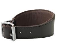 Collier en cuir rembourré marron pour chien/lévrier/lurcher fabriqué à la main