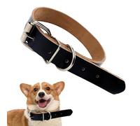 Collier en cuir roulé pour chien - Collier réglable pour chien de taille moyenne avec boucle - Colliers en cuir faits à la main pour chiens de petite, moyenne et grande taille pour promener, dresser