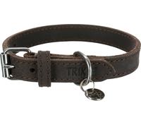 Collier en cuir rustique 27-34 cm/18 mm marron foncé