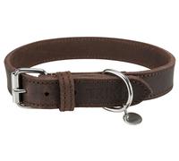 Collier en cuir rustique 42-48 cm/25 mm marron foncé