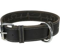 Collier en cuir rustique Heartbeat 34-40 cm/30 mm noir