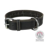 Collier en cuir rustique Heartbeat 55-65 cm/40 mm noir