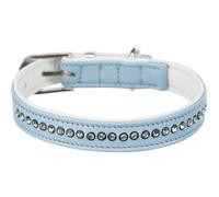Collier en cuir Trixie Active Comfort avec strass - bleu clair