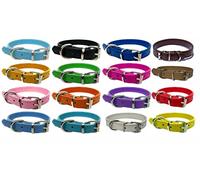 Collier en cuir vibrant pour chiot, chat, chaton, chiens - Pour chiens de petite, moyenne et grande taille (taille S (cou de 27 cm à 33 cm), bleu)