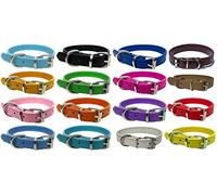 Collier en cuir vibrant pour chiot, chat, chaton, chiens - Pour colliers d'animaux de petite, moyenne, grande et très grande taille (Très grande (45cm - 55cm tour de cou), marron foncé)