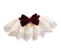 Collier en Dentelle pour Animaux de Compagnie, Conception de Cloche, écharpe Facile à Porter pour Chien et Chat, Décoration Adaptée à Un Usage Quotidien, en Polyester (S)