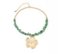Collier en fer avec pendentif en forme de fleur à cinq pétales style rétro pour femmes et adolescents