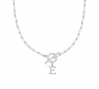 Collier en forme de cœur avec fermoir à bascule Eben - Collier avec initiale A Z pour femme - Collier avec pendentif en forme de lettre de l'alphabet doré - Chaîne épaisse - Collier de tennis pour