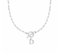 Collier en forme de cœur avec fermoir à bascule Eben - Collier avec initiale A Z pour femme - Collier avec pendentif en forme de lettre de l'alphabet doré - Chaîne épaisse - Collier de tennis pour