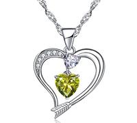Collier en forme de cœur avec pendentif en forme de flèche d'amour plaqué or blanc 14 carats pour femme, Lunghezza, Cuivre, Zircone cubique