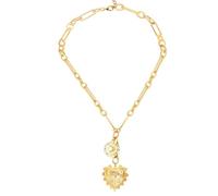 Collier en forme de cœur doré pour femme, élégant pendentif soleil plaqué or, bijoux de style européen, cuivre plaqué or, sans pierre précieuse