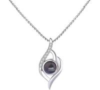 Collier en forme de goutte « Dich ich Liebe » en 100 langues - Gravure en 100 langues - Collier d'amour pour petite amie, cadeaux pour femme, fête des mères, Saint-Valentin, Noël, Mittelgroße, bronze