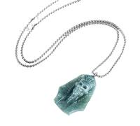 Collier en jade pour homme, jadéite naturelle bleu eau tridimensionnelle sculptée pharaon égyptien, pendentif en jade glacé de haute qualité, bijoux tendance de luxe, offrez-lui un cadeau