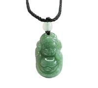 Collier en jade pour homme, pendentif émeraude naturelle du Laos vert petit dieu chanceux, offrez-lui un cadeau
