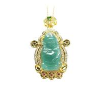Collier en jade pour homme, pendentif en émeraude naturelle, collier dieu de l'eau bleue, pierre de jade, offrez-lui un cadeau
