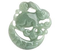 Collier en jade pour homme, pendentif zodiaque lapin du Xinjiang naturel Turandontite de type glace, collier unisexe haut de gamme sculpté en jade sculpté à la main, faites-lui un cadeau
