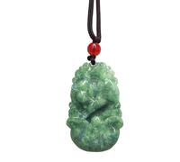Collier en jadéite du zodiaque chinois, pierre précieuse fine de qualité A, douze signes du zodiaque fabriqués par des animaux du zodiaque Collier pendentif amulette (cochon)