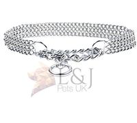Collier en métal chromé solide à 2 et 3 rangs pour chien