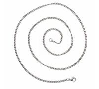 Collier en métal de 61 cm pour homme - Simple - Chaîne latérale en acier inoxydable - Chaîne torsadée fine - Accessoires pour femme avec chaîne pour pendentifs (argent, taille unique)