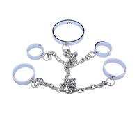 Collier en MéTal en Acier Inoxydable, Menottes, Manchettes de Cheville, Ensembles de Bondage BDSM pour Hommes, Femmes, Couples, Cou D'Esclave, Jeux de Retenue des Mains, Ensemble de Bondage