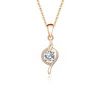 Collier en moissanite 9 K/14 K/18 K/PT950 avec pendentif en spirale 45 cm