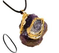 Collier en naturel - Pendentif en pierre brute en naturel, collier de améthyste pour femme bijoux pour le cou, Refer to description, , Unisexe