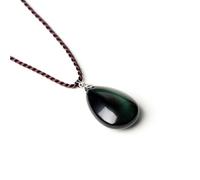 Collier en obsidienne arc-en-ciel en cristal naturel brut avec pendentif goutte d'eau, pierre porte-bonheur pour homme et femme, Pierre