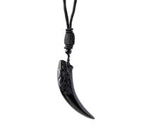 Collier en obsidienne | Pendentif en pierre d'obsidienne | Bijoux en pierre précieuse naturelle pour la radiesthésie et la des chakras, Refer to description, , Unisexe