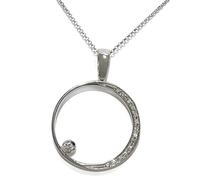 Collier en or blanc de 18 ktes et zircon. 2.5 cm Never Say Never
