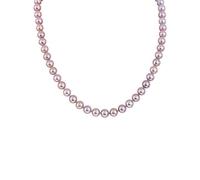 Collier en or blanc ou jaune 14 carats avec perles de culture d'eau douce roses AAA nouées en soie de 45,7 cm - Taille de perle et fermoir au choix, Perle, Perle de culture