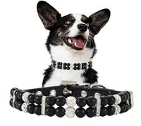 Collier en perles pour chiens de petite taille, collier mignon en cuir synthétique avec strass pour chiot, chiens de petite et moyenne taille, mariage et fête d'anniversaire