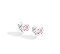 Collier en perles pour femme, collier en cristal de perles, cadeaux d'amour, collier en argent sterling 925 pour femme, chaîne de clavicule en zircon rose avec pendentif « You In My Heart »