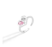 Collier en perles pour femme, collier en cristal de perles, cadeaux d'amour, collier en argent sterling 925 pour femme, chaîne de clavicule en zircon rose avec pendentif « You In My Heart »