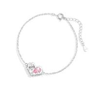 Collier en perles pour femme, collier en cristal de perles, cadeaux d'amour, collier en argent sterling 925 pour femme, chaîne de clavicule en zircon rose avec pendentif « You In My Heart »