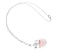 Collier en Pierre Brute Irrégulière, Pendentif Cristal Rose pour Relation | Usage Familial et Relationnel, Énergie Positive, Bijou Asymétrique Élégant, Équilibre Émotionnel, Finition Rose