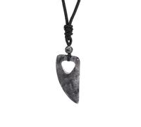 Collier en Pierre - Collier en Cristal de Dent de Loup pour Homme Pierre Naturelle Oeil de Tigre Améthystes Quartz Pendentif Colliers Bijoux Cadeau, Labradorite Noire, Taille Unique