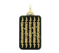 Collier en pierre de jade, collier Feng Shui, collier en jade Hetian, pendentif rectangulaire, mantras bouddhistes sculptés, amulette porte-bonheur, collier en pierres précieuses naturelles for femmes
