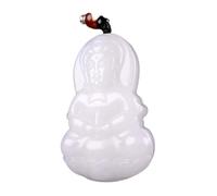 Collier en pierre de jade, collier Feng Shui, collier en pierres précieuses naturelles, pendentif Bouddha rieur, collier en jade blanc, porte-bonheur for femmes et hommes, cristal, attire la richesse,