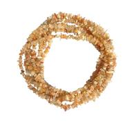 Collier en pierre de lune de pêche non coupée de 254 cm, pépites, copeaux