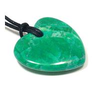 Collier en pierre de naissance Gémeau : composé d’un cœur en howlite chrysocolle