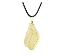 Collier en pierre naturelle citrine avec pendentif en pierre brute quartz jaune pour homme femme minéral, 1PC, Métal Zinc Métal Zinc Fer à repasser, Amazonite