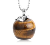 Collier en pierre naturelle offrant un mélange d'élégance et de pendentif en forme de fruits tendance, accessoire de mode, texture de pierre